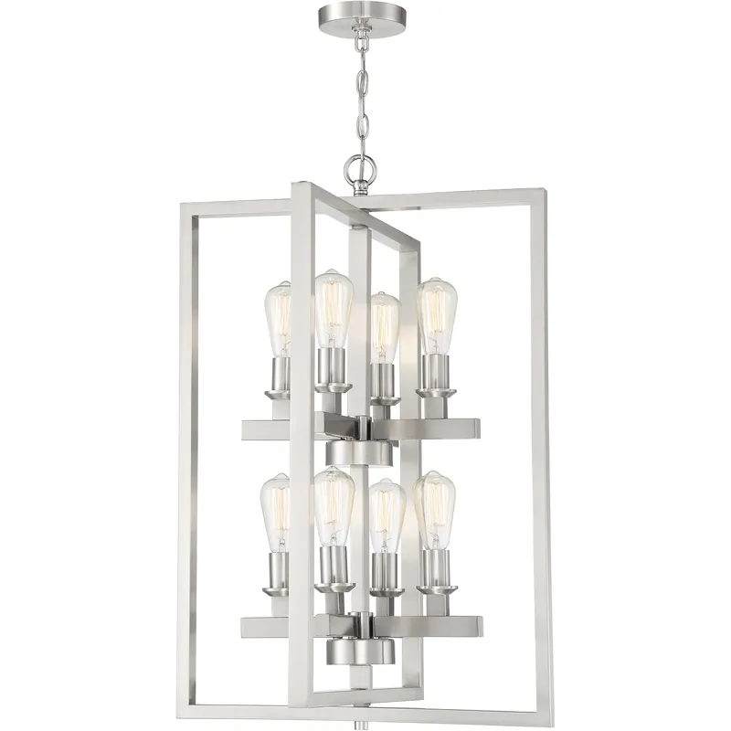 Neighborhood Chicago 8 Light 22 inch Brushed Polished Nickel Foyer Light Ceiling Light New Release