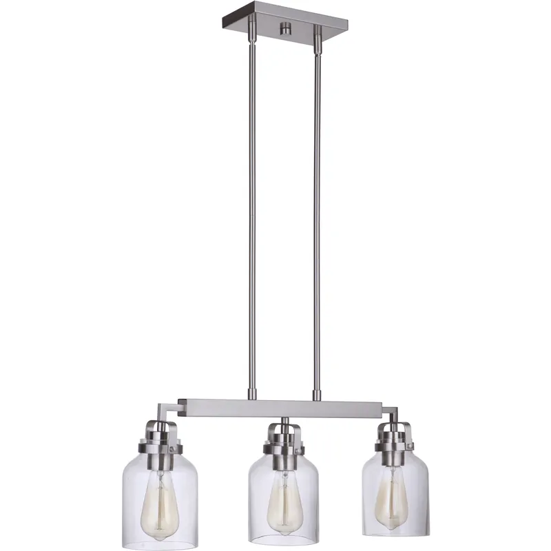 Luxury Foxwood 3 Light 26.88 inch Brushed Polished Nickel Island Light Ceiling Light