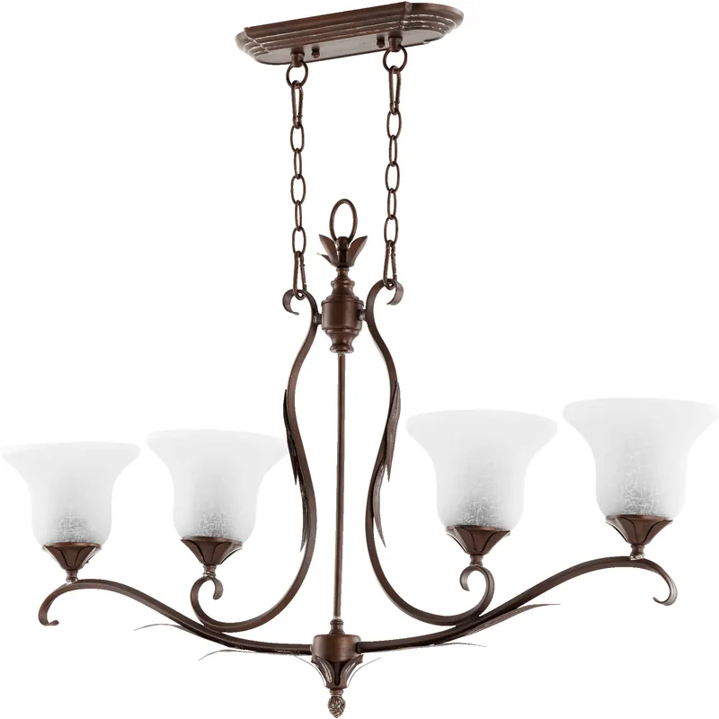 Fast Shipping Flora 4 Light 37.5 inch Vintage Copper Island Light Ceiling Light
