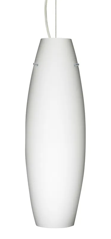 Besa Lighting Tara 1 Light Satin Nickel Pendant Ceiling Light in Opal Matte Glass, Incandescent 1KX-412707-SN - Open Box Super Sale