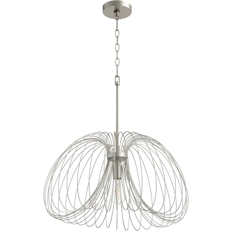 Next Day Delivery Fort Worth 1 Light 23.5 inch Brushed Silver Pendant Ceiling Light
