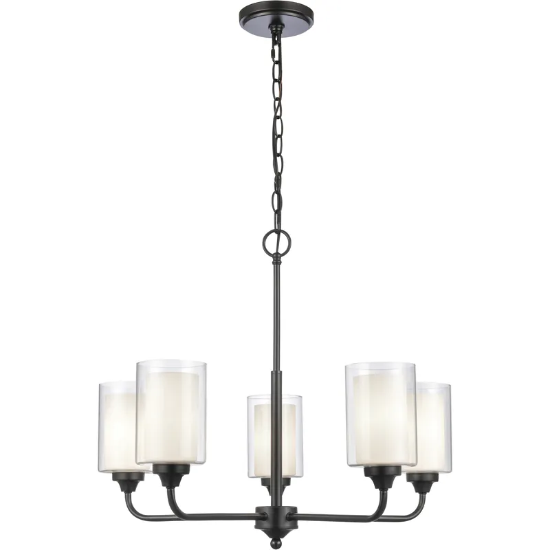 Auralume Fairbank 5 Light 25 inch Matte Black Chandelier Ceiling Light in Halogen Exclusive Offer