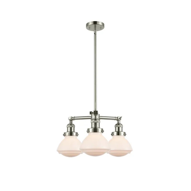 Special Offer Franklin Restoration Olean LED 18.75 inch Polished Nickel Chandelier Ceiling Light in Matte White Glass, Franklin Restoration