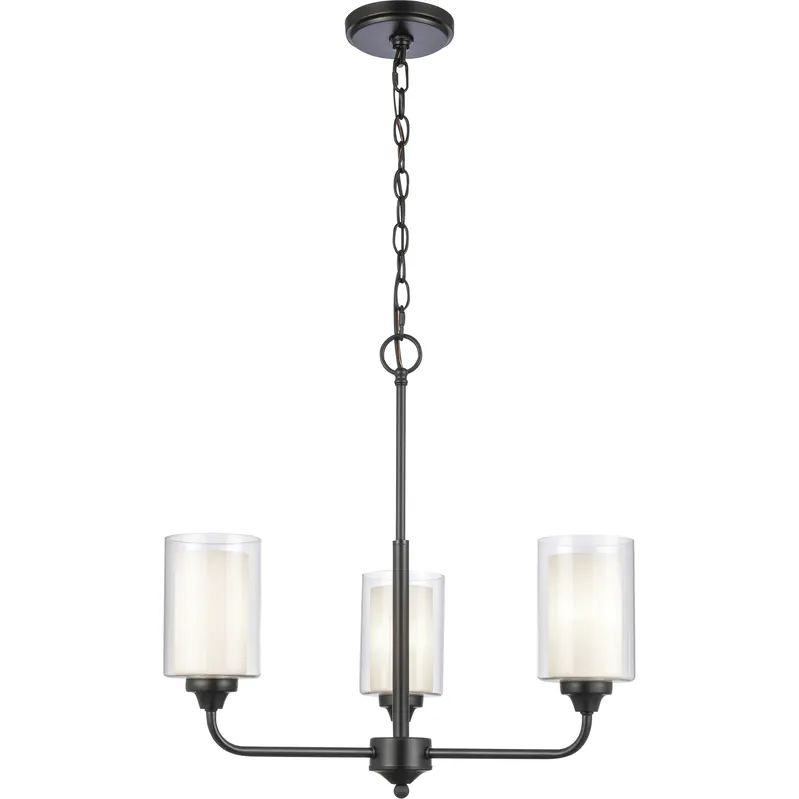 Auralume Fairbank 3 Light 22 inch Matte Black Pendant Ceiling Light in Halogen Fresh Stock