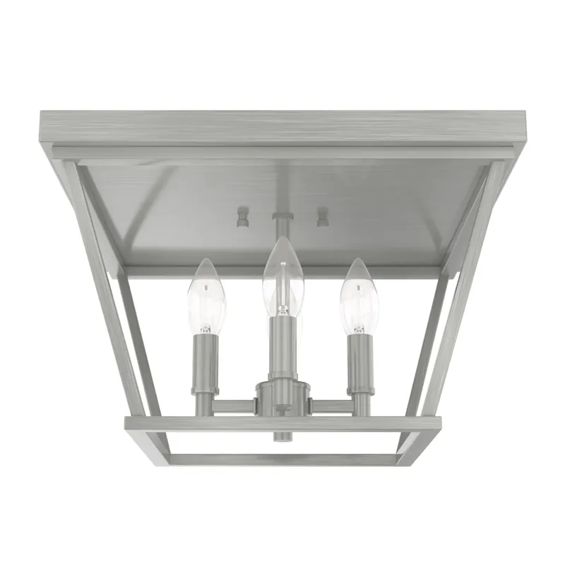 Laurel Ridge 4 Light 14 inch Brushed Nickel Flush Mount Ceiling Light Discount