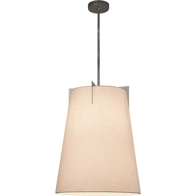 New Arrival Textile LED 18 inch Brushed Nickel Pendant Ceiling Light in 1400 Lm LED, White, Midtown