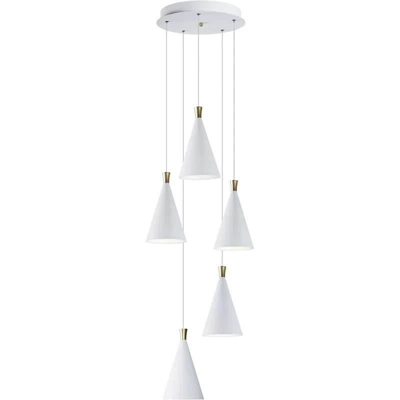 Norsk LED 15.25 inch White and Metallic Gold Multi-Light Pendant Ceiling Light Get Yours