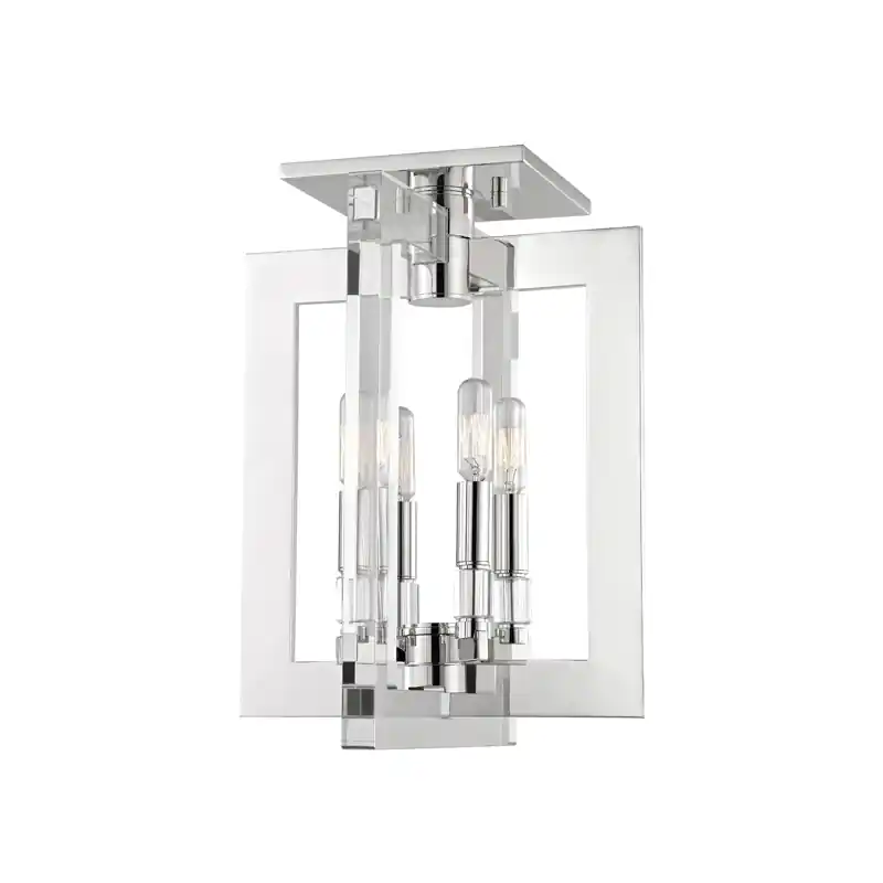 Wellington 4 Light 12 inch Polished Nickel Flush Mount Ceiling Light Latest