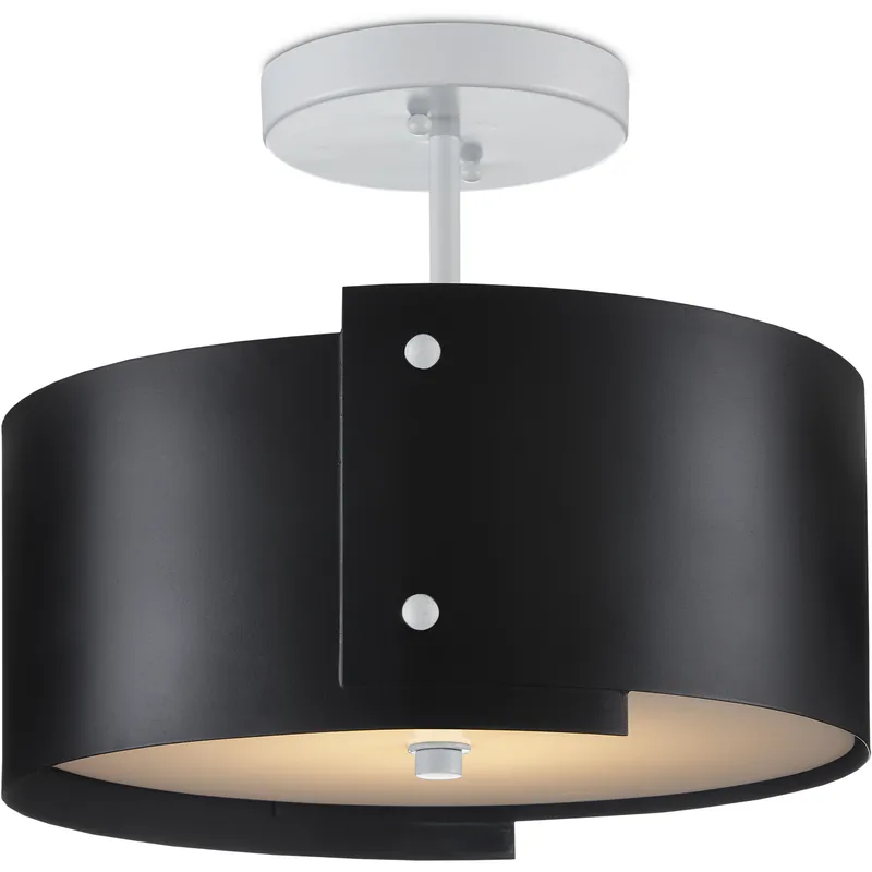 Instant Buy Ritsu 1 Light 13.75 inch Blacksmith and Sugar White Semi-Flush Mount Ceiling Light