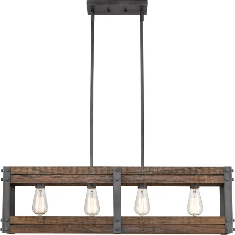 Austin 4 Light 36 inch Aged Gun Metal Island Light Ceiling Light Worldwide Shipping