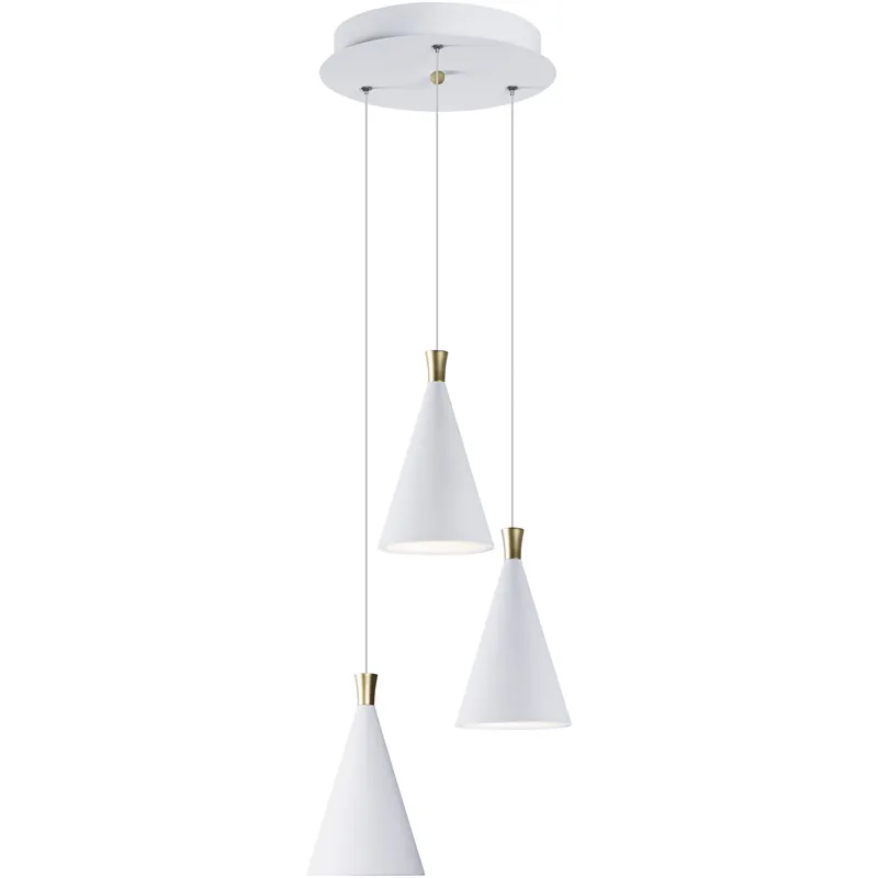Norsk LED 12.5 inch White and Metallic Gold Multi-Light Pendant Ceiling Light Seasonal Sale