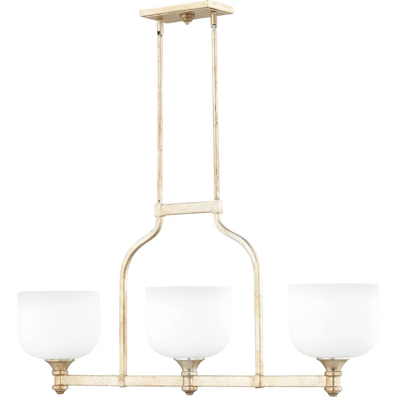 Richmond 3 Light 38 inch Aged Silver Leaf Island Light Ceiling Light Today Only