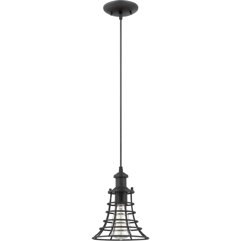Authentic Neighborhood 1 Light 7 inch Matte Black Mini Pendant Ceiling Light