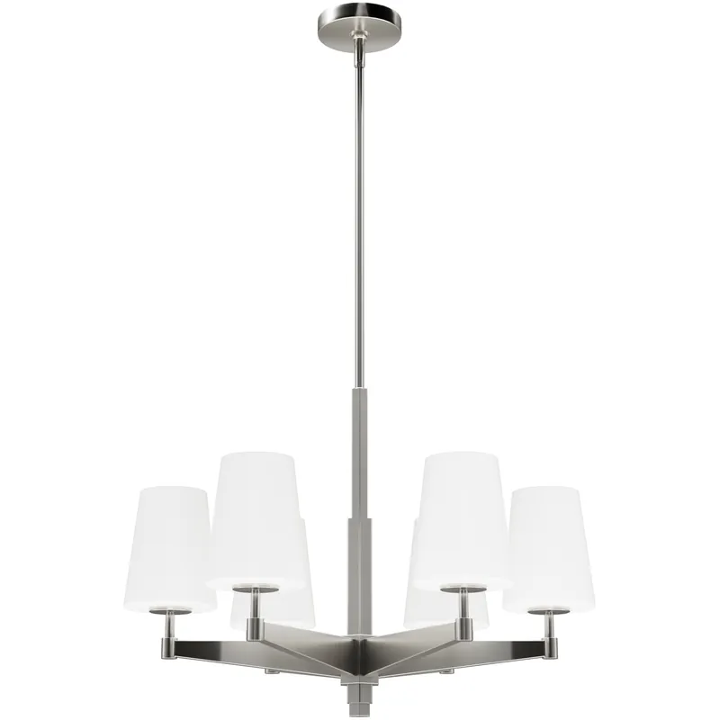 Genuine Nolita 6 Light Brushed Nickel Chandelier Ceiling Light