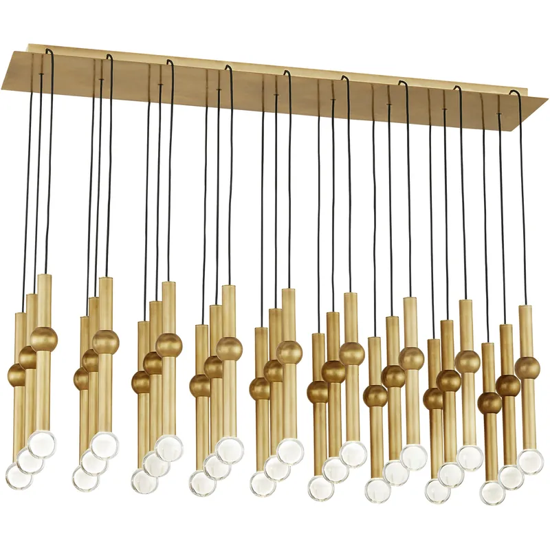 Sean Lavin Guyed LED Natural Brass Chandelier Ceiling Light, Integrated LED Popular