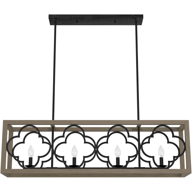 Gablecrest 4 Light 44 inch French Oak Linear Chandelier Ceiling Light Big Sale