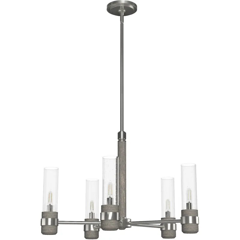 River Mill 5 Light 24 inch Brushed Nickel Chandelier Ceiling Light Factory Price