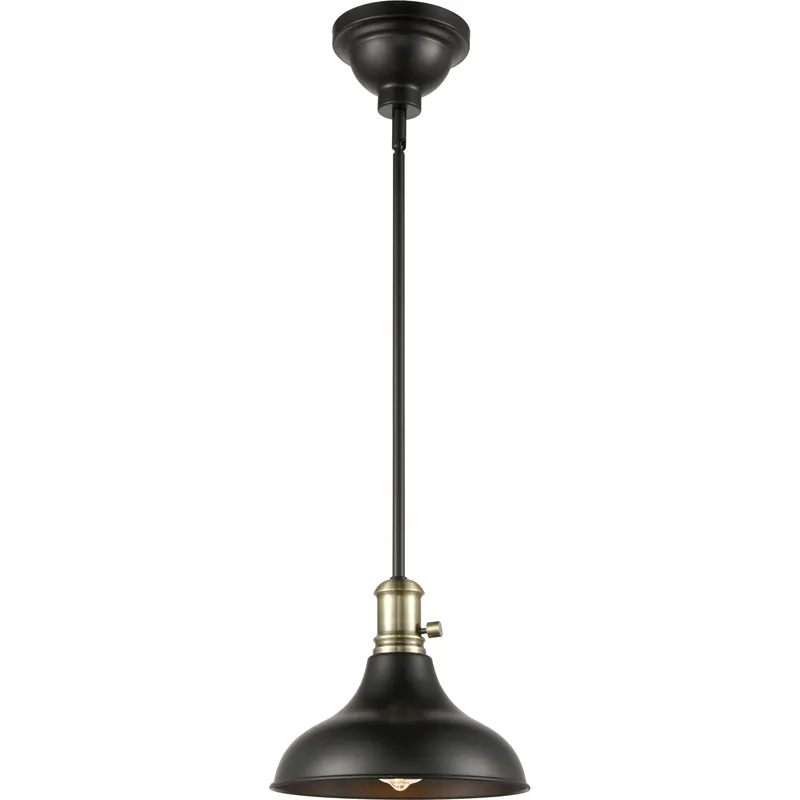 Trending Metro 1 Light 10 inch Black Antique Brass Pendant Ceiling Light
