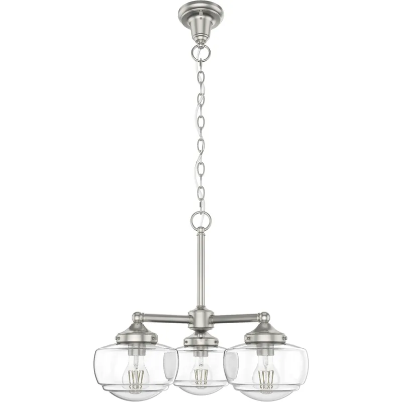 Saddle Creek 3 Light 20 inch Brushed Nickel Chandelier Ceiling Light Price Cut