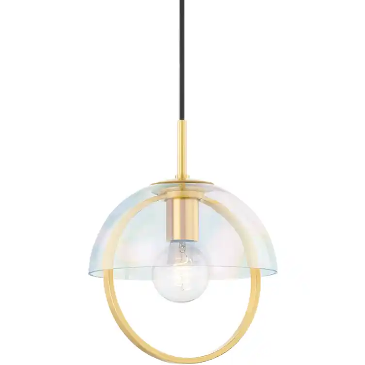 Fast Shipping Meriah 1 Light 10 inch Aged Brass Pendant Ceiling Light