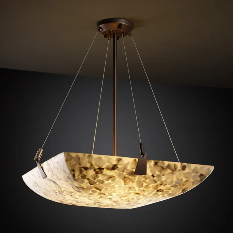 Alabaster Rocks LED 27 inch Brushed Nickel Pendant Ceiling Light in 5000 Lm LED, Square Bowl Today Only