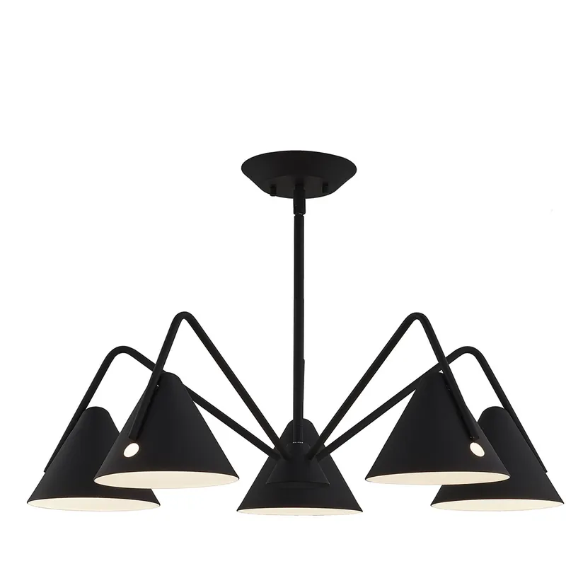 Same Day Shipping EVOLV LED 28 inch Matte Black - Textured Chandelier Ceiling Light
