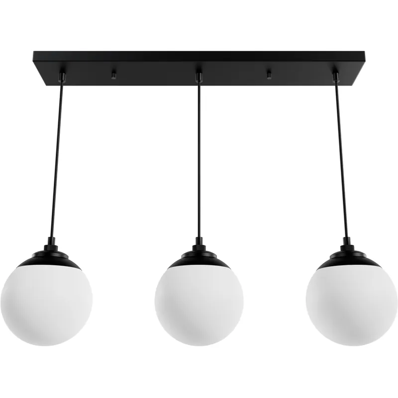 Hepburn 3 Light 7.25 inch Matte Black Linear Cluster Pendant Ceiling Light, Medium Limited Time