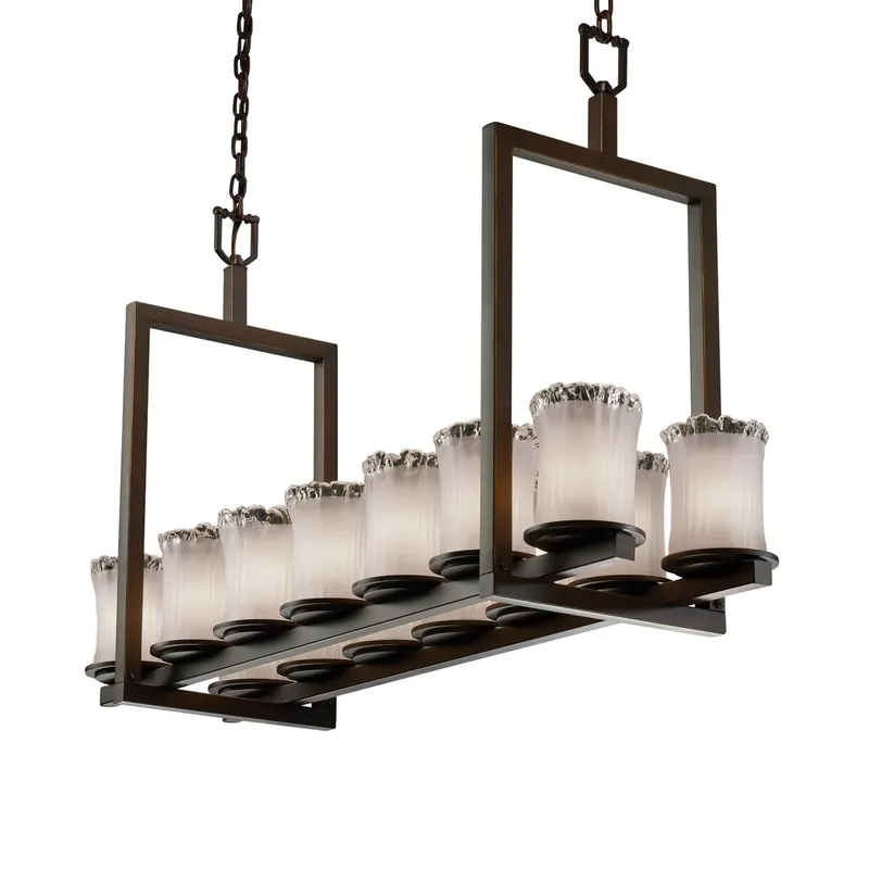 Veneto Luce 14 Light 13 inch Dark Bronze Chandelier Ceiling Light in White Frosted (Veneto Luce), Incandescent One Day Deal