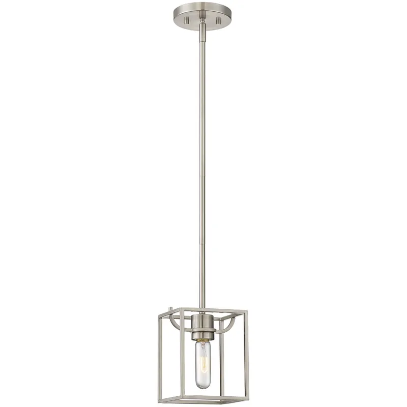 Discount Designers Fountain Uptown 1 Light 6 inch Satin Platinum Mini Pendant Ceiling Light 88430-SP - Open Box