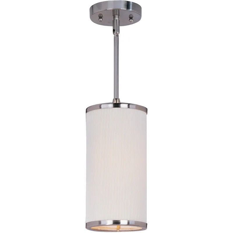 New Release Elements 1 Light 6.25 inch Satin Nickel Mini Pendant Ceiling Light in White Pleat