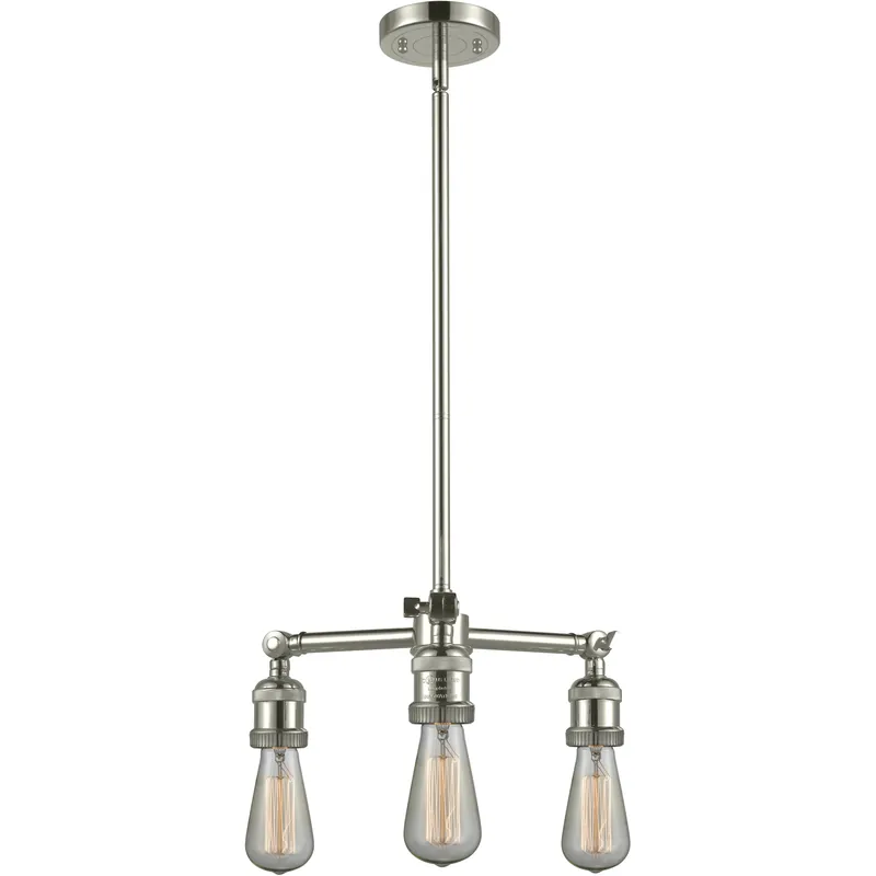 Bargain Franklin Restoration Bare Bulb LED 15 inch Polished Nickel Chandelier Ceiling Light
