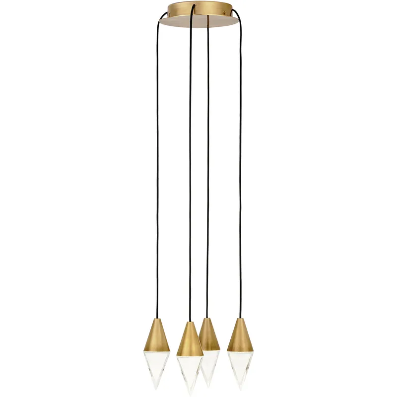 Low Price Sean Lavin Turret LED Natural Brass Chandelier Ceiling Light, Integrated LED