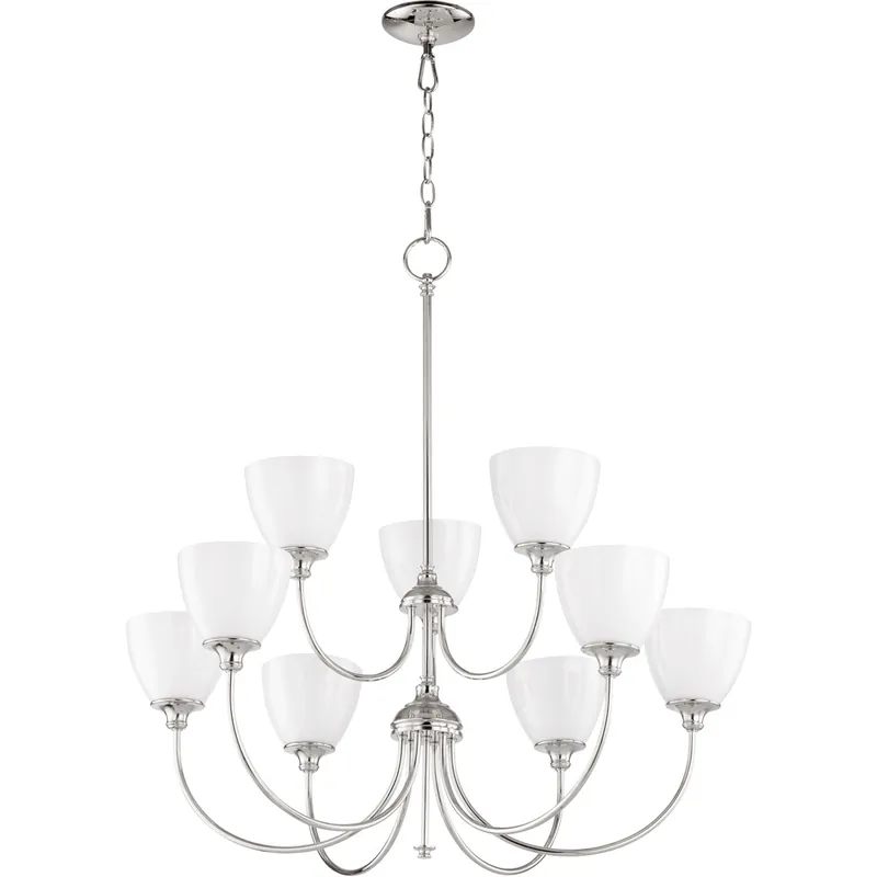 Exclusive Celeste 9 Light 32 inch Polished Nickel Chandelier Ceiling Light, Opal