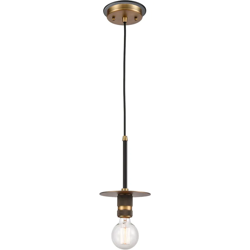 Restoration Aurora 1 Light 5.88 inch Black Brushed Brass Mini Pendant Ceiling Light, Restoration Flash Sale