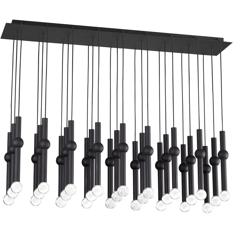 Direct From Factory Sean Lavin Guyed LED Nightshade Black Chandelier Ceiling Light, Integrated LED