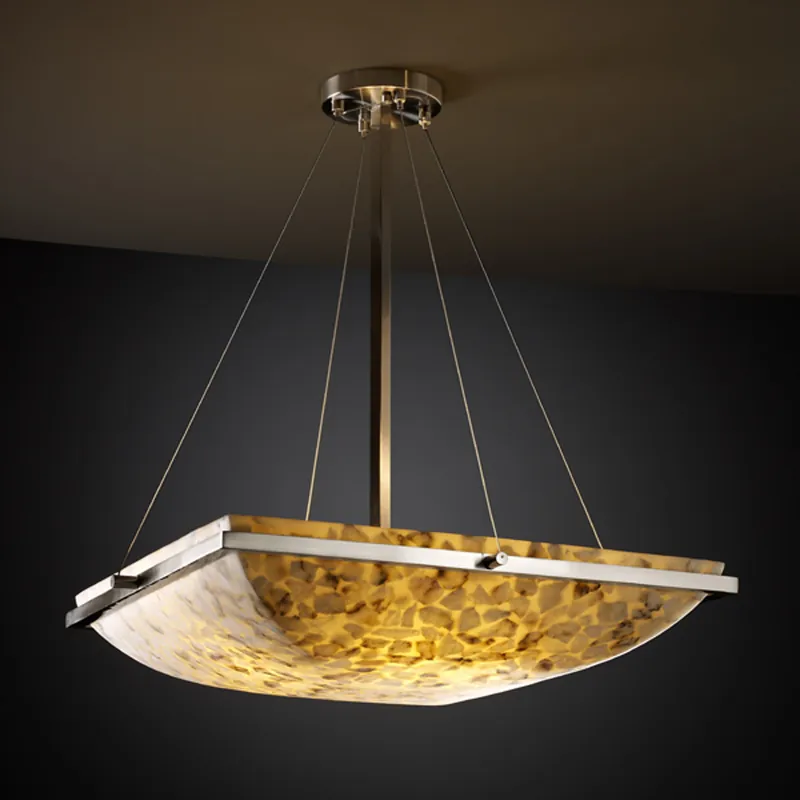 Alabaster Rocks LED 27 inch Brushed Nickel Pendant Ceiling Light in 5000 Lm LED Free Returns