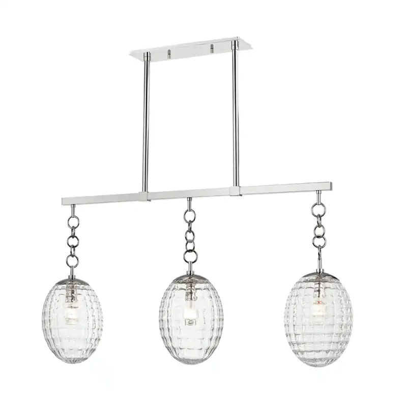 Price Cut Venice 3 Light 43 inch Polished Nickel Island Light Ceiling Light