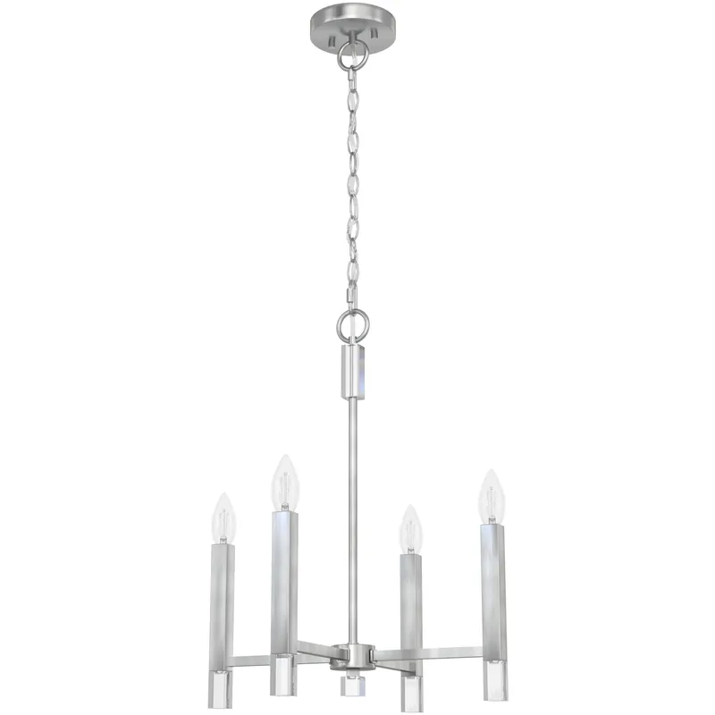 Buy Direct Sunjai 4 Light 17 inch Brushed Nickel Pendant Ceiling Light