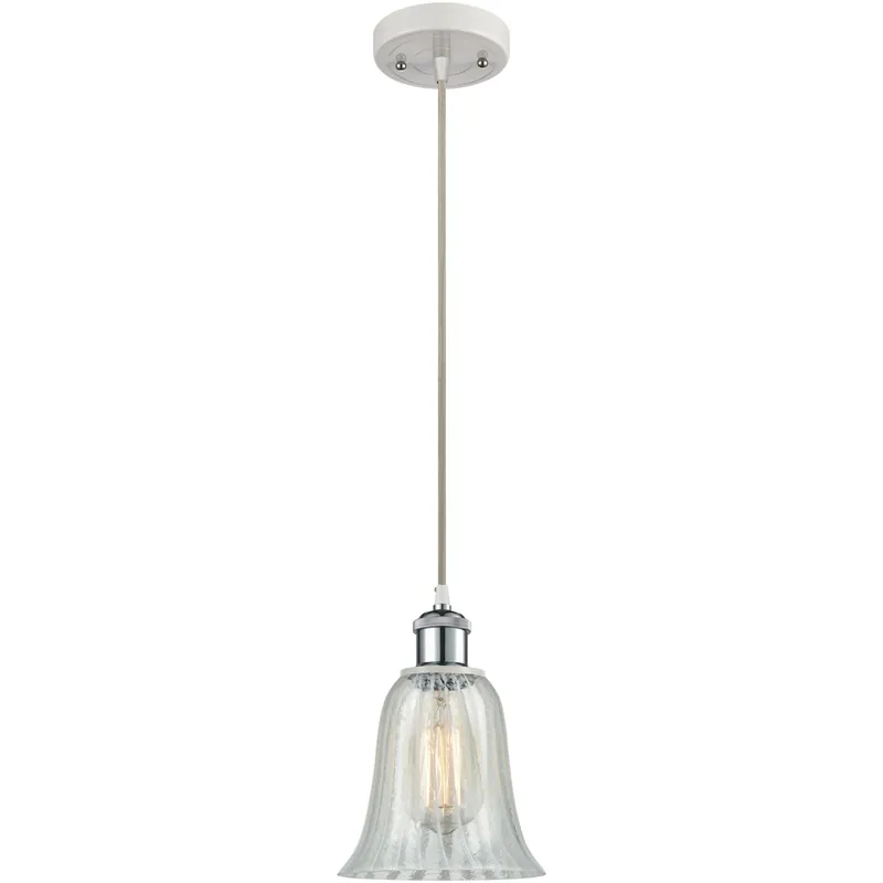 Free Shipping Ballston Hanover LED 6.25 inch White and Polished Chrome Mini Pendant Ceiling Light in Mouchette Glass, Silver, Ballston