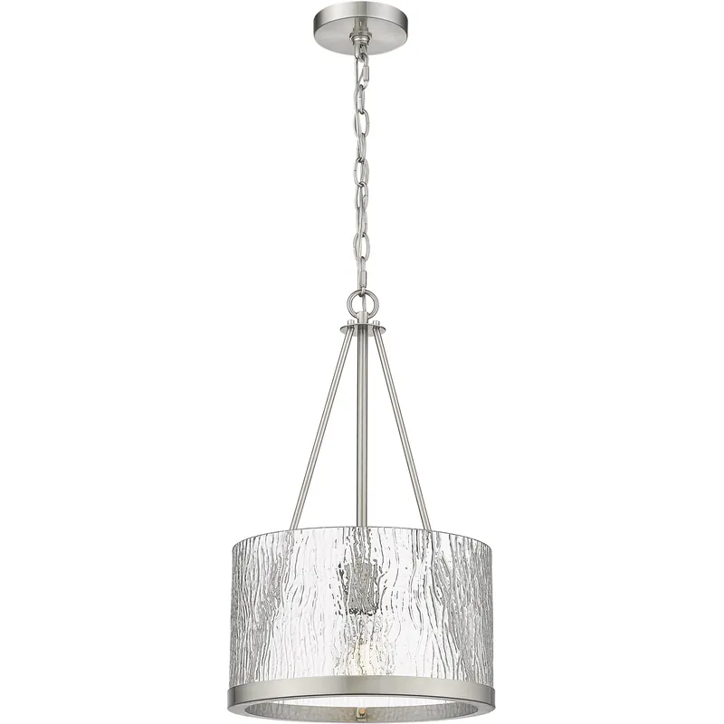 Limited Time Marissa LED 12 inch Matte Black Mini Pendant Ceiling Light in Clear Basket Weave Glass