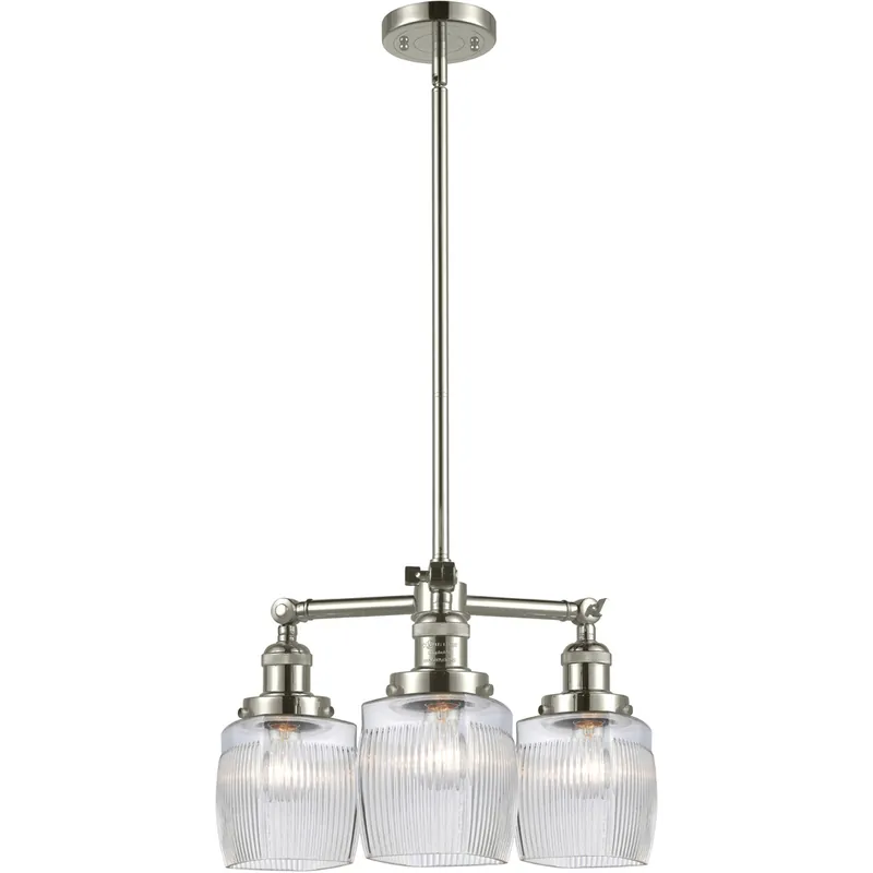 Editor’s Pick Franklin Restoration Colton 3 Light 18 inch Polished Nickel Chandelier Ceiling Light, Franklin Restoration