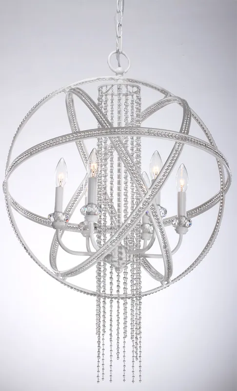 Cascade 6 Light 22 inch Satin White Pendant Ceiling Light Direct From Factory