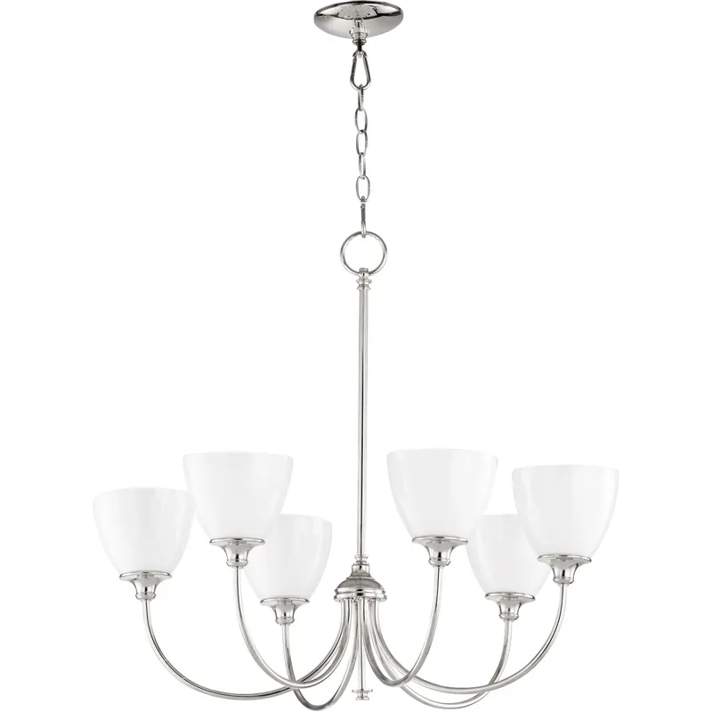 Free Returns Celeste 6 Light 28 inch Polished Nickel Chandelier Ceiling Light, Opal