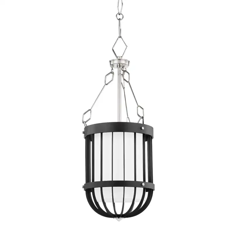 Affordable Landon 1 Light 11.5 inch Polished Nickel / Black Pendant Ceiling Light