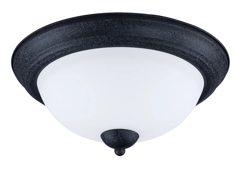 Taylor 2 Light 13.25 inch Textured Black Flush Mount Ceiling Light Express Delivery