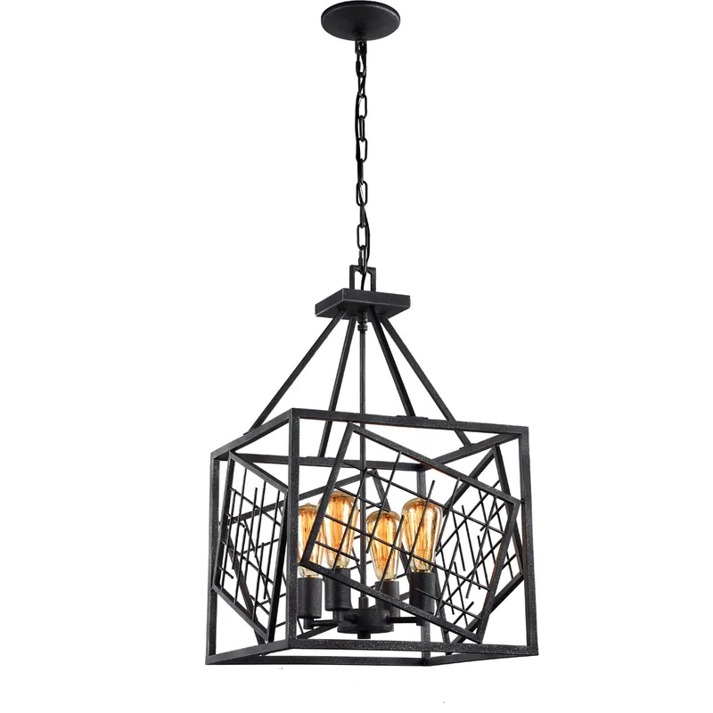 Plexus 4 Light 15 inch Rustic Iron Pendant Ceiling Light Fast Shipping