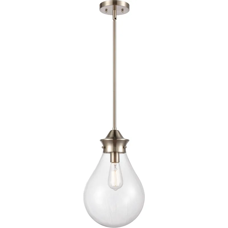 Direct From Factory Genesis 1 Light 9.88 inch Satin Nickel Mini Pendant Ceiling Light