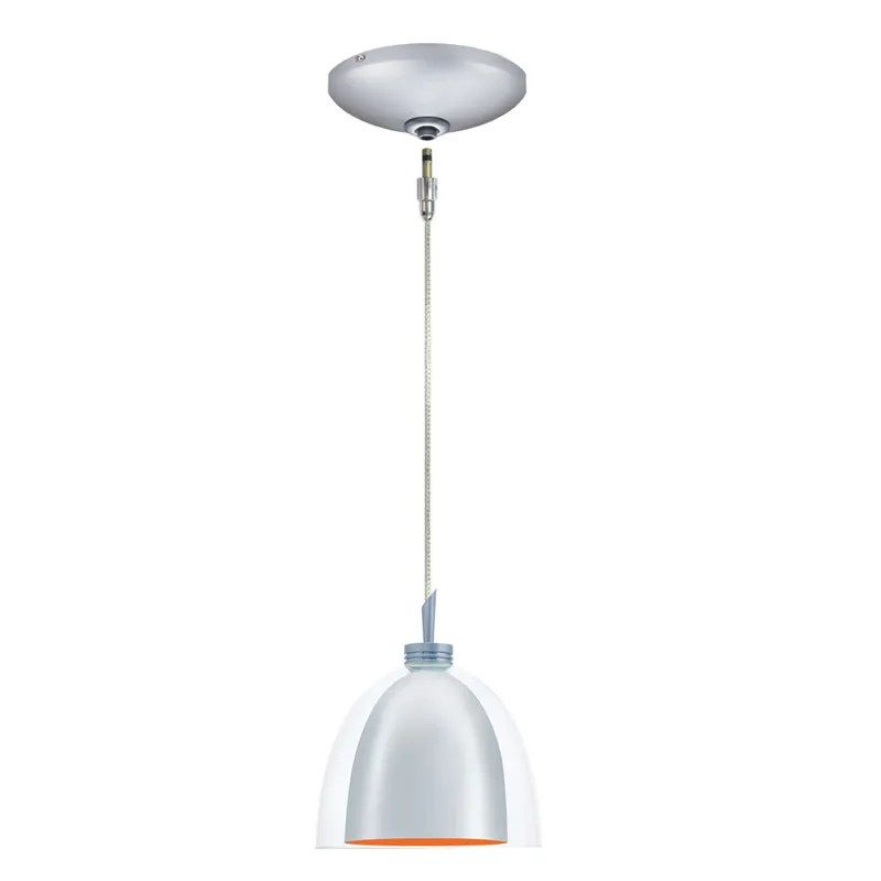 Lina 1 Light 5 inch Satin Nickel Mini Pendant Ceiling Light in Lina Satin Nickel/Orange Don’t Miss Out