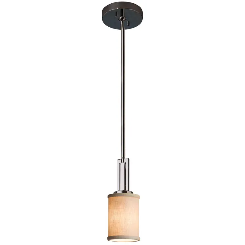 Textile LED 4 inch Polished Chrome Pendant Ceiling Light Place Order