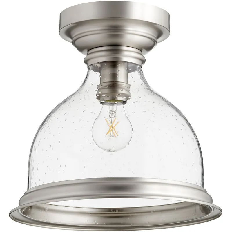 Instant Buy Fort Worth 1 Light 12 inch Satin Nickel Flush Mount Ceiling Light
